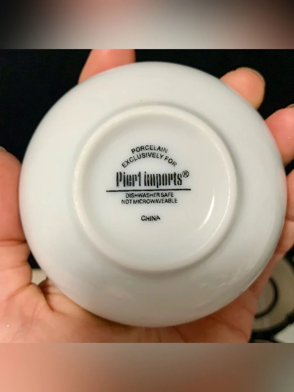 🔍 Pier 1 Imports Porcelain (4) Bowl Appetizer Serving Set w/ Metal Caddy